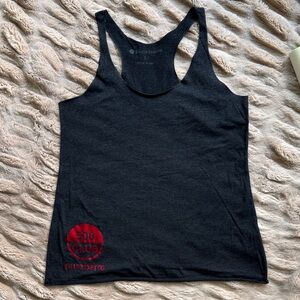 Pure Barre Black Racerback Tank with Red 500 Club Accent